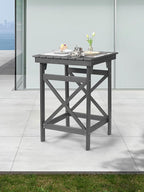 HDPE Outdoor Bar Table, All Weather HDPE Patio High Top Pub Table, Square HDPE - Image 9