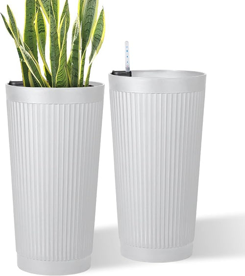 24in Tall Self-Watering Planters Set of 2 by PolarcoForgeco