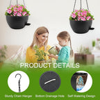 12 inch Hanging Planters for Indoor Plants, 2 Pack Self-Watering Hanging - Image 4