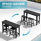 Ciokea 3 Pcs Outdoor Bar Height Table and Stools Set, Heavy-Duty All-Weather - Image 8