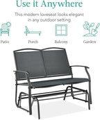 Best Choice Products 2-Person Outdoor Patio Swing Glider Steel Bench Loveseat - Image 7