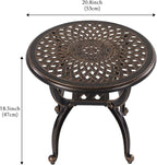 C/G Outdoor Side Tables, Cast Aluminum Patio End Tables, Anti-Rust Coffee Table - Image 2