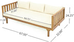 Merax Outdoor 4-Piece Acacia Wood Conversation Set - Image 5