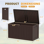 Flamaker Resin Deck Box 250 Gallon, Waterproof Imitation-Wood Lockable Storage - Image 8