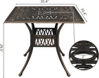 VINGLI 5 Pieces Outdoor Patio Dining Set, Cast Aluminium Patio Furniture Set - Image 8