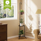 Plant Stand with Hooks Indoor Outdoor Corner Tall Plant Stand Heavy-Duty Metal - Image 5