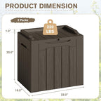 JUMMICO 31 Gallon Resin Deck Box Waterproof Indoor Outdoor Storage Boxes - Image 6