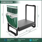 FLINTER 10.2" Wider Garden Kneeler and Seat, Heavy Duty Thick Gardening Bench - Image 2