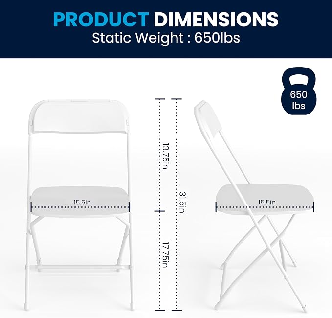 Flash Furniture Hercules Set of 10 Indoor/Outdoor Heavy-Duty Plastic Folding - Image 3