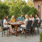 Patio Swivel Bar Stools Set of 6, Outdoor Bar Height Swivel Chairs - Image 2
