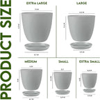 Utopia Home - Plant Pots Indoor - 7/6.6/6/5.3/4.8 Inches Flower Pots - Image 2
