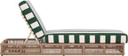 SAFAVIEH Outdoor Collection Gillian Heather Tan & Hunter Green Stripe Chaise - Image 6