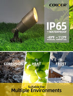 COLOER Brass Landscape Spotlights, 6 Pack Spot Lights Outdoor - Image 5