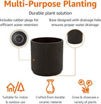 Amazon Basics Fluted Ceramic Round Planter - Image 2