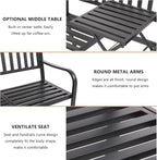 VINGLI 59" Outdoor Metal Bench Patio Bench - Image 4