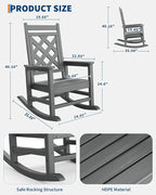 GarveeLife Outdoor Rocking Chair Set of 6, HDPE Weather Resistant Patio Rocking - Image 2