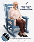 KINGYES HDPE Patio Rocking Chair Set of 4, Outdoor Rocking Chairs Porch Rocker - Image 5