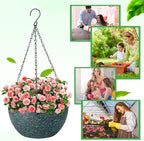 10 inch Hanging Planters for Indoor Plants, 2 Pack Planters for Outdoor Plants - Image 9