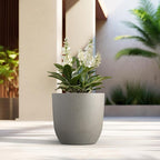 Kante 16.5" Dia Round Concrete Planter, Large Outdoor Modern Indoor Decorative - Image 4