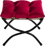 HollyHOME 15" Folding Footrest Stool, Upholstered Small Foldable Ottoman - Image 9