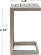 Christopher Knight Home Cape Coral Aluminum C-Shaped End Table - Image 4