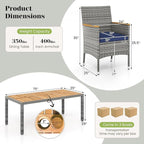 Tangkula 9 Pieces Rattan Outdoor Dining Set - Image 7