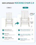SERWALL Oversized Rocking Chair Outdoor, HDPE Outdoor Rocking Chair - Image 3