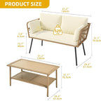 DWVO 2 Pieces Patio Furniture Set, All-Weather Wicker Rattan Loveseat - Image 4