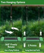 60" Retangular Tree Swing for Kids & Adults, Adjustable Platform Swing - Image 6
