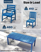 9-Piece Navy Blue Outdoor Dining Set - Image 6