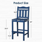 nalone Outdoor Bar Stools Set of 2, HDPE Tall Adirondack Chairs Bar Chairs - Image 3