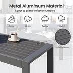 All-Weather Aluminum Outdoor Coffee Table, Modern Coffee Table - Image 3
