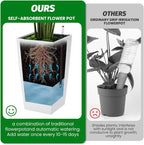 Garvee 16" Tall Planters Set of 2, Outdoor＆Indoor Black Planter Pots, High - Image 8
