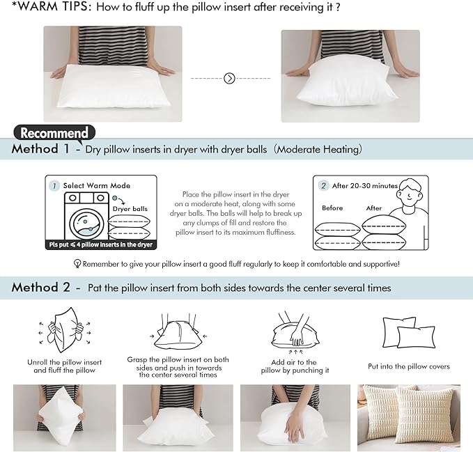 MIULEE Pack of 2 12x18 Outdoor Pillow Inserts, Outdoor Throw Pillows - Image 7