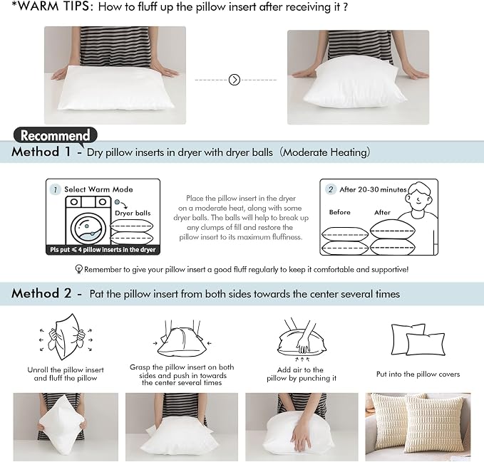 MIULEE Outdoor Pillows 12x20 Pillow Insert Throw Pillow Insert, Water-Resistant - Image 7