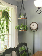 2 Tier Macrame Plant Hanger | Plant Hanger Indoor, Hanging Planter | Hanging - Image 2