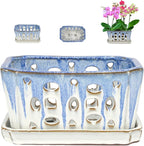 W&W Orchid Pot with Holes and Saucer by WWHomeDecor