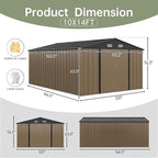 Devoko 10x14 FT Outdoor Storage Shed, Large Metal Storage Sheds - Image 3