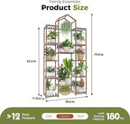 Bamworld 74.4" Tall Plant Stand Indoor Outdoor Wood Plant Shelf Hanging Plant - Image 3