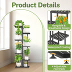 iDavosic.ly Plant Stand Indoor Outdoor, 6-Tier Tall Metal Flower Shelf - Image 2