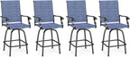 MFSTUDIO Outdoor Bar Stools Set of 4, Swivel Bar Height Patio Chairs Outdoor by MFSTUDIO