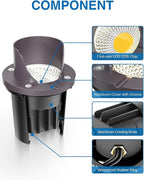 SUNVIE 12 Pack Low Voltage Landscape Lighting 12W LED Outdoor In-Ground - Image 3