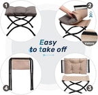 HollyHOME 15" Folding Footrest Stool, Upholstered Small Foldable Ottoman - Image 7
