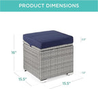 Best Choice Products Set of 2 Wicker Ottomans, Additional Seating, Side Table - Image 3