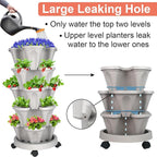 GameXcel Vertical Planter 5 Tier Stackable Planters Garden Planters Strawberry - Image 4