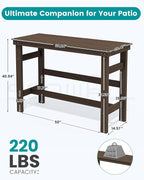 SERWALL 41" Outdoor Bar Table, HDPE Patio Bar Counter Height Table, All Weather - Image 6