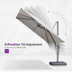 PURPLE LEAF Patio Umbrella 8' X 8' Rectangle Cantilever Umbrella Large Aluminum - Image 6