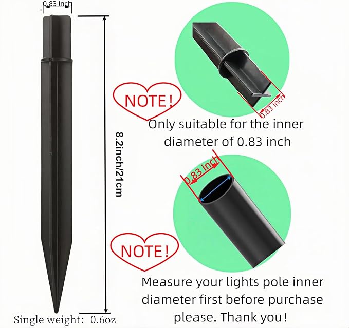 8.25" Reinforced ABS Plastic Solar Ground Spikes - Image 4
