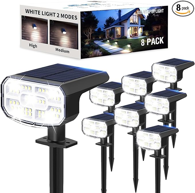 Solar Lights Outdoor Waterproof IP65, Super Bright LED, Cool Light 2 Lighting by JEJOT