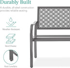 Best Choice Products Outdoor Bench 2-Person Metal Steel Benches Furniture - Image 3
